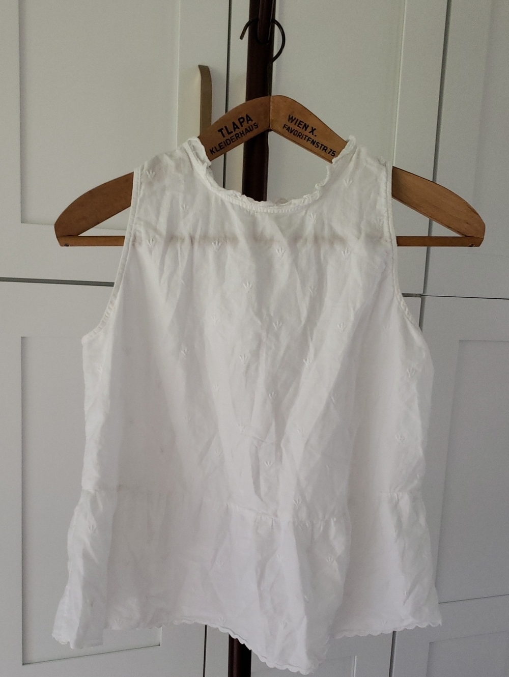 LOFT White Embroidered Sleeveless Camisole Top